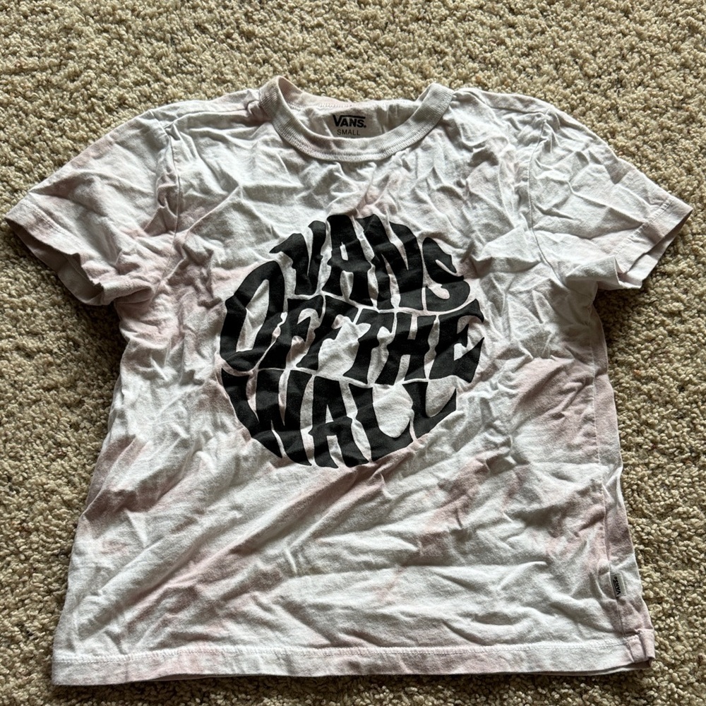 Vans White & Pink Tie-Dye 'Off The Wall' Graphic Tee